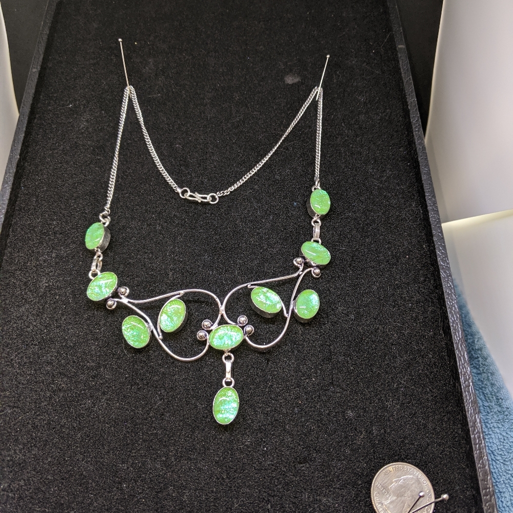Handcrafted.925 silver with Australian opal gemstone